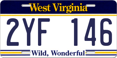 WV license plate 2YF146