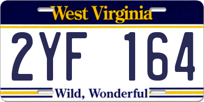 WV license plate 2YF164