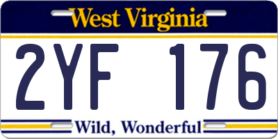 WV license plate 2YF176