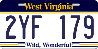 WV license plate 2YF179