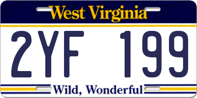 WV license plate 2YF199