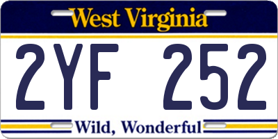 WV license plate 2YF252