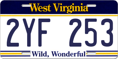 WV license plate 2YF253