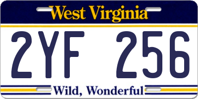 WV license plate 2YF256