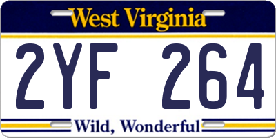 WV license plate 2YF264