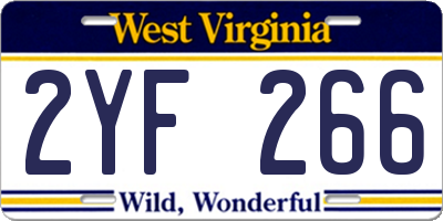 WV license plate 2YF266