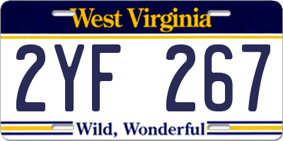 WV license plate 2YF267