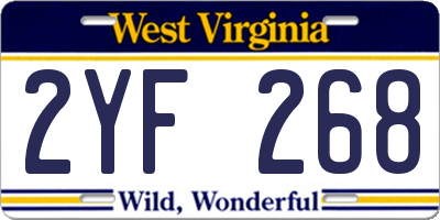 WV license plate 2YF268