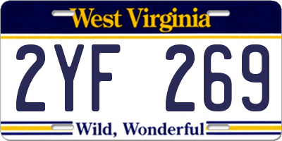 WV license plate 2YF269