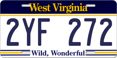 WV license plate 2YF272