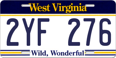 WV license plate 2YF276