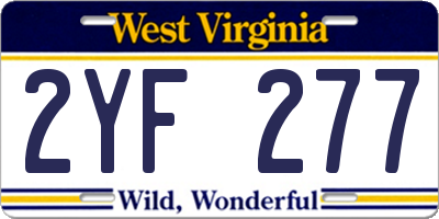 WV license plate 2YF277