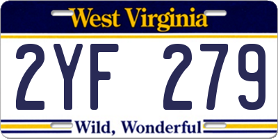WV license plate 2YF279