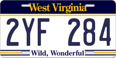 WV license plate 2YF284