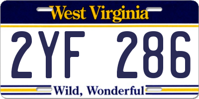 WV license plate 2YF286