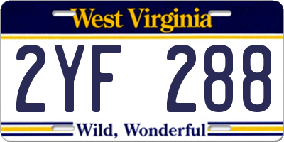 WV license plate 2YF288