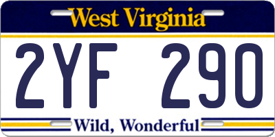 WV license plate 2YF290