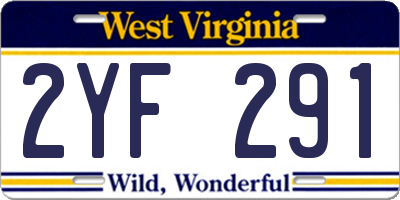 WV license plate 2YF291