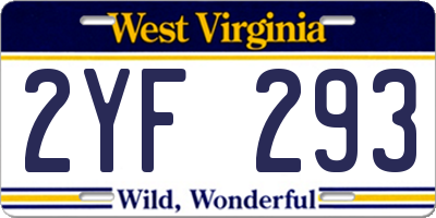 WV license plate 2YF293