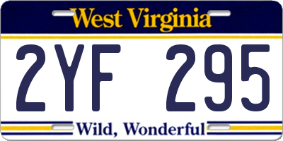 WV license plate 2YF295