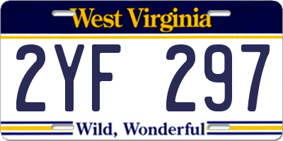 WV license plate 2YF297