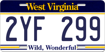 WV license plate 2YF299
