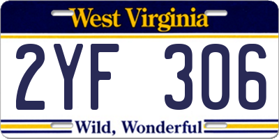 WV license plate 2YF306