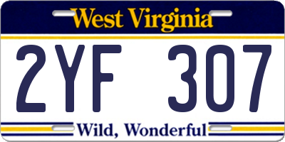 WV license plate 2YF307