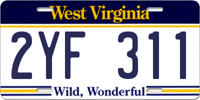 WV license plate 2YF311