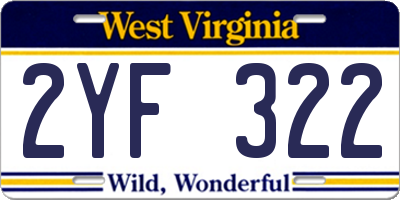 WV license plate 2YF322