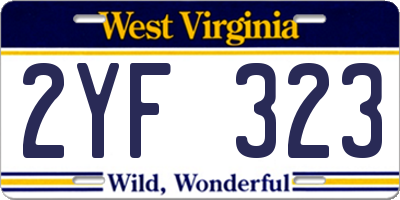 WV license plate 2YF323