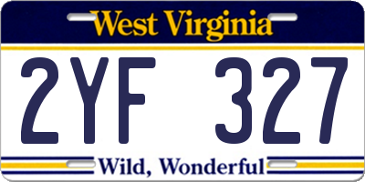 WV license plate 2YF327
