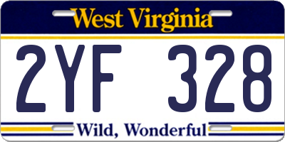 WV license plate 2YF328