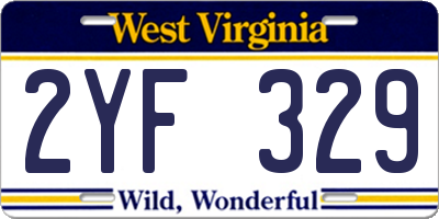 WV license plate 2YF329