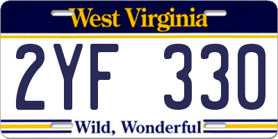 WV license plate 2YF330