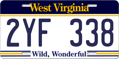 WV license plate 2YF338