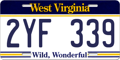 WV license plate 2YF339