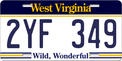 WV license plate 2YF349
