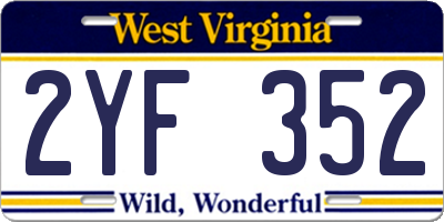 WV license plate 2YF352