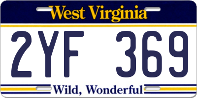 WV license plate 2YF369