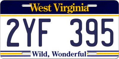 WV license plate 2YF395