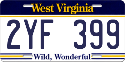 WV license plate 2YF399