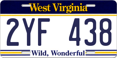 WV license plate 2YF438