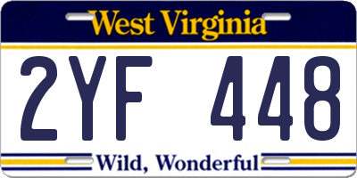 WV license plate 2YF448