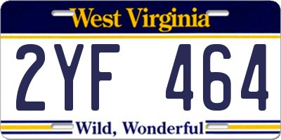 WV license plate 2YF464