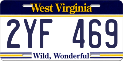 WV license plate 2YF469