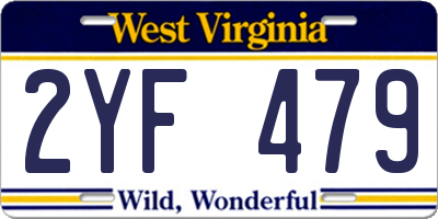 WV license plate 2YF479