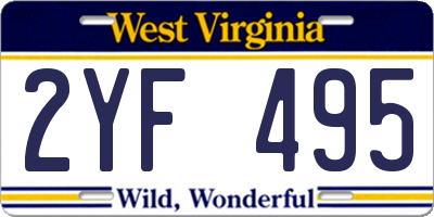 WV license plate 2YF495