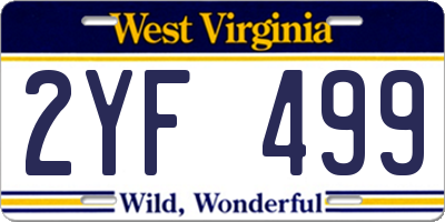 WV license plate 2YF499