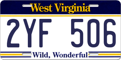 WV license plate 2YF506
